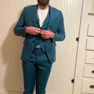 custom teal suit